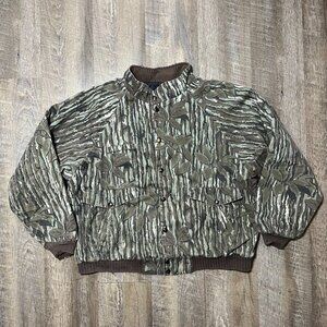 Vintage 90s Realtree Camo Bomber Snap Button Jacket Mens‎ Size XL/XXL